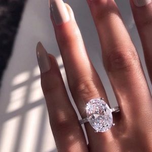 💯 NEW 5 CT OVAL CUT 925 STERLING SILVER DIAMOND